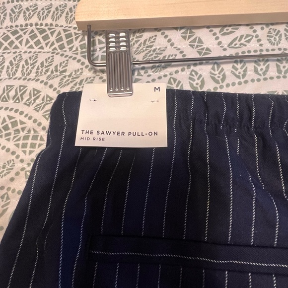 LOFT Navy and White Striped Pants - Picture 3 of 4